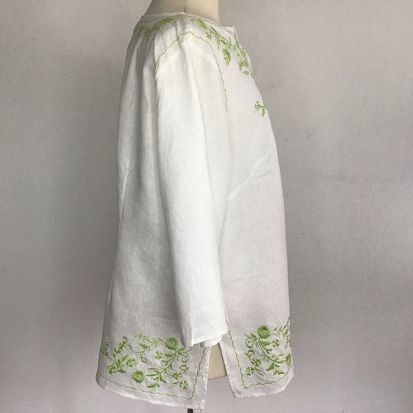 Saint Tropez West Womens Embroidered Linen Tunic/ swim coverup Size 1X NWOT - Picture 6 of 9